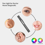 Load image into Gallery viewer, URHEALTH Pen Light | Medical LED Penlight with Pupil Gauge for Students Doctors and Nurses | USB Rechargeable | Black
